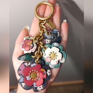 Coach multicolor flower keychain